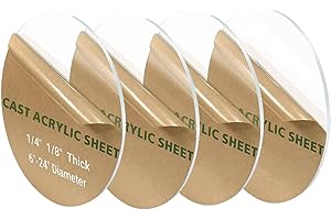 ITESHUAI 4 Pieces 1/8" Round Plexiglass Sheet, 6 Inch Diameter Clear Acrylic Circle, Cake Disk Acrylic Sheet, Plexiglass Table Top, Round Acrylic Backdrop