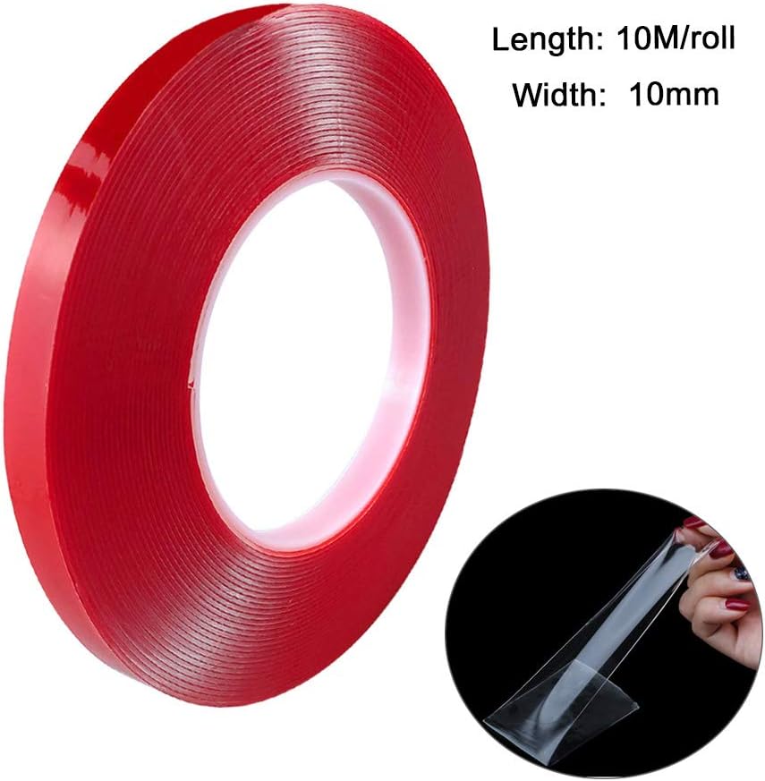 QitinDasen 10m X 10mm Premium Heavy Duty Transparent Acrylic Foam Mounting Tape, Roll Double Sided Adhesive Tape - Image 4
