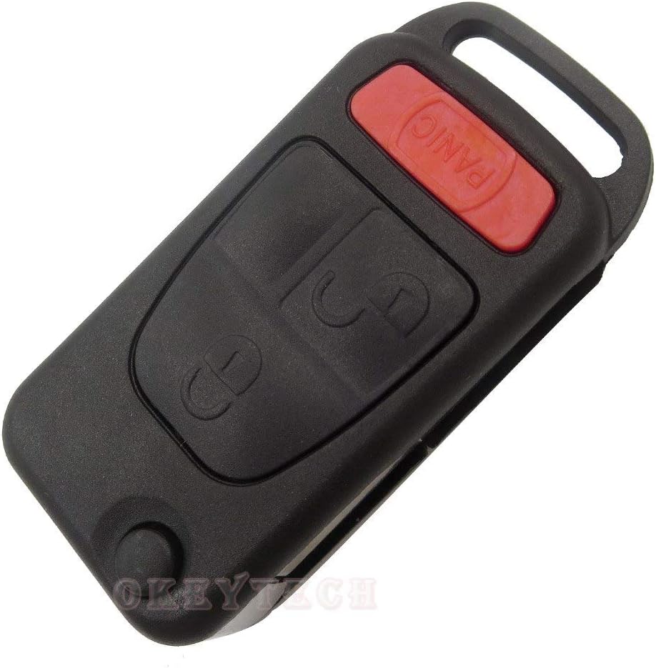 for Mercedes for Benz Key Shell 3+1 Panic 4 Button Flip Folding Remote Car Key Fob Cover Case for MB ML350 ML500 ML320 ML55