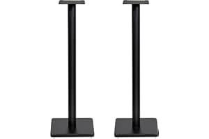 Fluance Floor Speaker Stands for Surround Sound and Bookshelf Speakers with Solid Construction, Adjustable Floor Spikes, Rubb