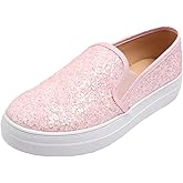 FEVERSOLE Women's Fashion Slip On Sneaker Casual Platform Loafers