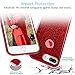 iPhone 8 Plus Case with Stand, HoneyAKE Ultra Thin Cover Glitter Bling Sparkle Shell Luxury Shining Fashion Style 3 Layer Slim Fit Protective Soft Phone Case for Apple iPhone 8 Plus(Red)