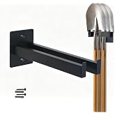 JLDGMXCDZ Shovel Holder Wall Mount, Heavy Duty Shovel Tool Rack | Black Powder-Coated Stainless Steel Shovel Mount for Garage, Shed &amp; Utility Room