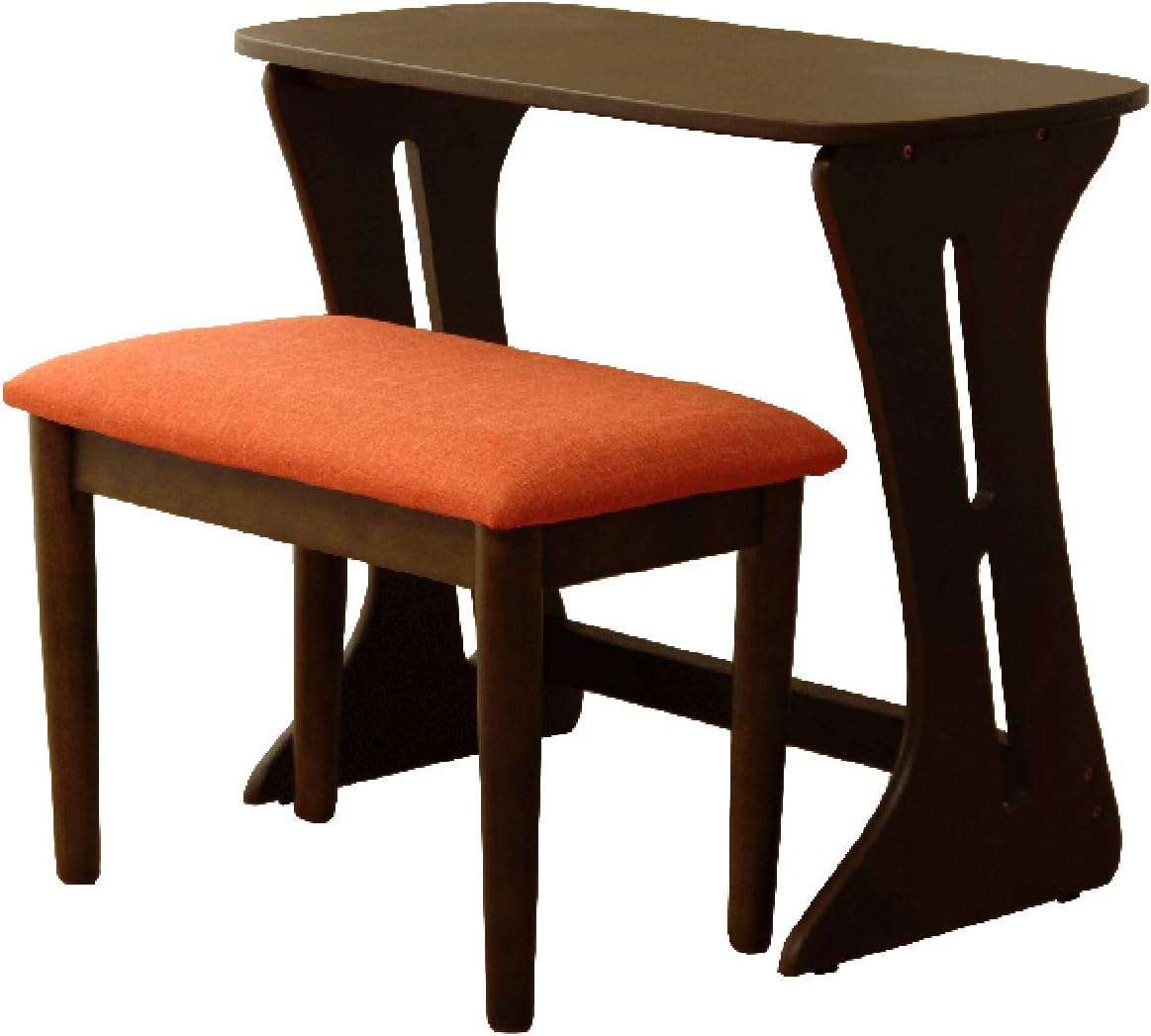 Amazon Co Jp デスクチェアセット 一人用 Cookie デスク チェア 2点セット ブラウン オレンジ 省スペース ホーム キッチン