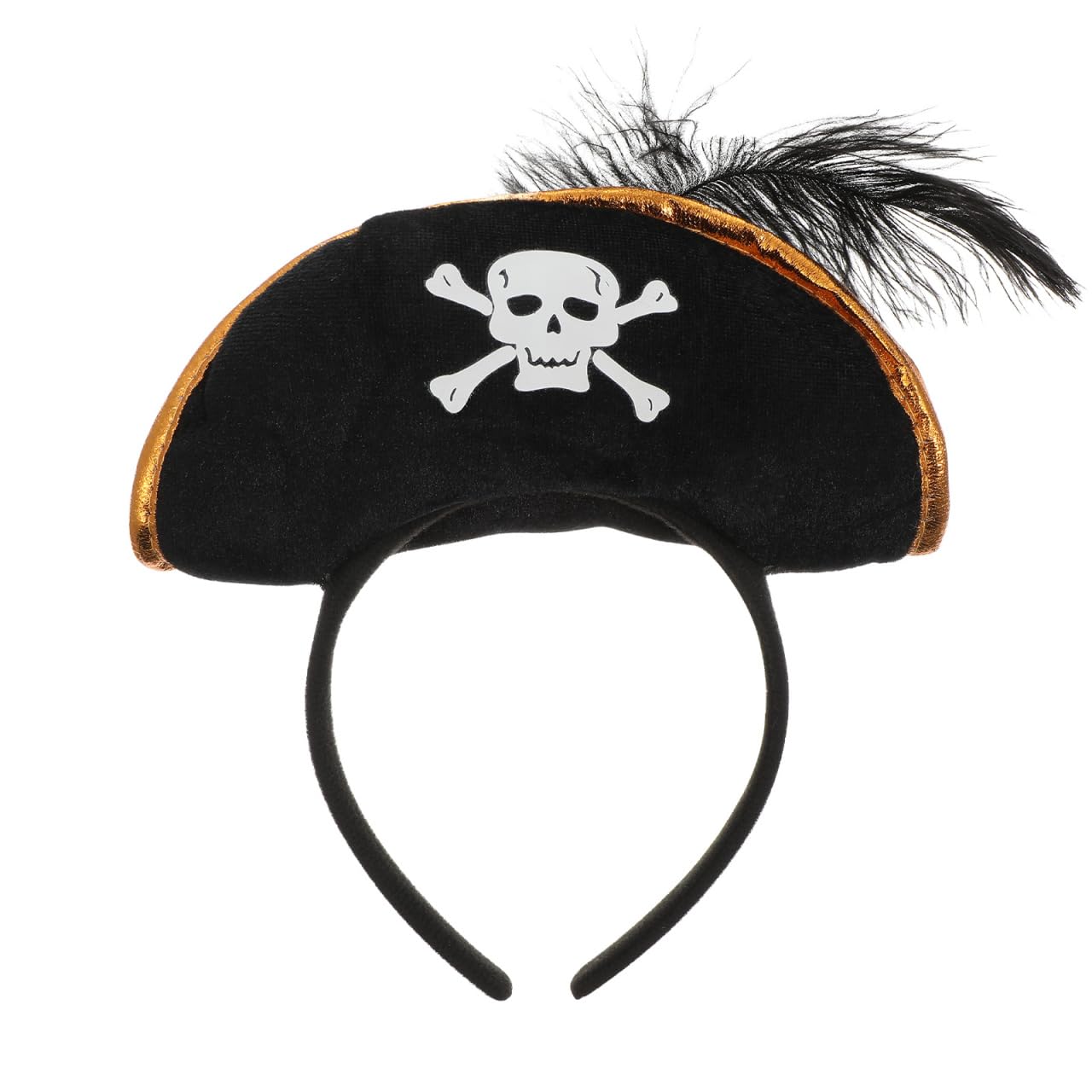 HOMSFOU Halloween Pirate Captain Headband with Skull Pattern Creative Pirate Hair Accessory for Kids and Adults Comfortable Costume Headwear for Party and Cosplay