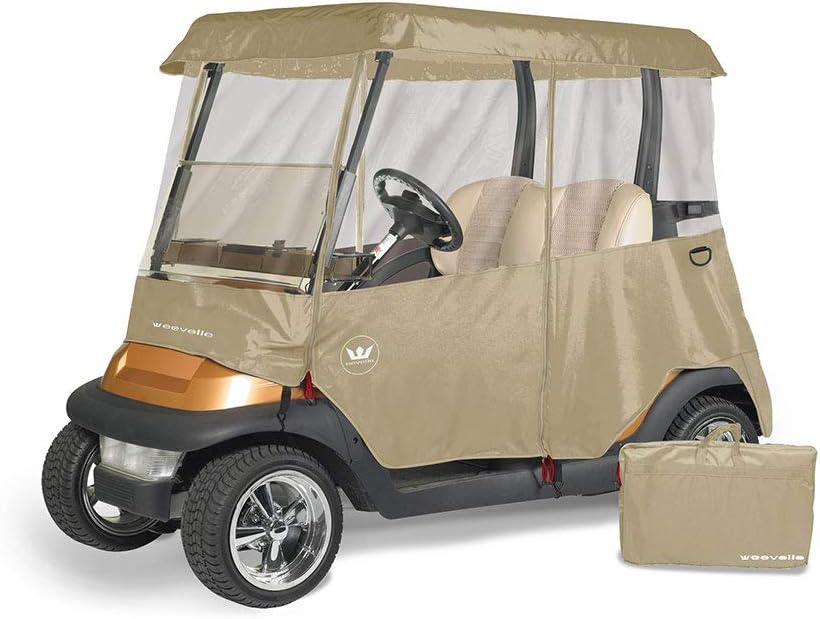 Greenline Drivable Golf Cart Enclosures by Eevelle, Heavy Duty 300D 2 Passenger Universal Fit