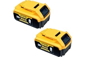 ovevevovel 2 Pack 8000mAh Replac Battery for Dewalt 20V Max Battery Replace for Dewalt 20 Volt Lithium-ion DCB200 DCB205 DCB206 DCB207 DCB208 Compatible with Cordless Power Tools and Chargers