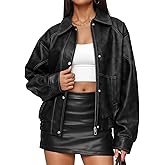 Trendy Queen Womens Oversized Leather Jackets Fall Motorcycle Bomber Winter Coats 2026
