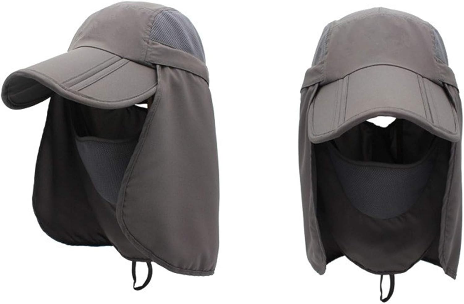Dukars Fishing Hats Unisex Outdoor Sun Protection Fishing Cap with Face & Neck Flap for Hunting Hiking Garden Work (Dark Gray) : Clothing