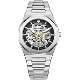 PIERRE RICHARDSON PR5721 Men&rsquo;s Skeleton Watch, Silver Stainless Steel, Automatic, 41mm, Sapphire, 5ATM