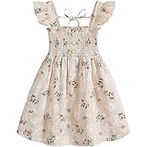 JEELLIGULAR Toddler Dress Ruffle Sleeveless Button Down Dress for Toddler Girl Dress Summer Beach Casual A-line Sundress
