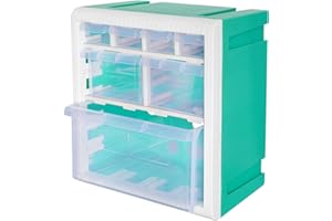 AERKAA Small Parts Storage Organizer With 7 Drawers,Cyan