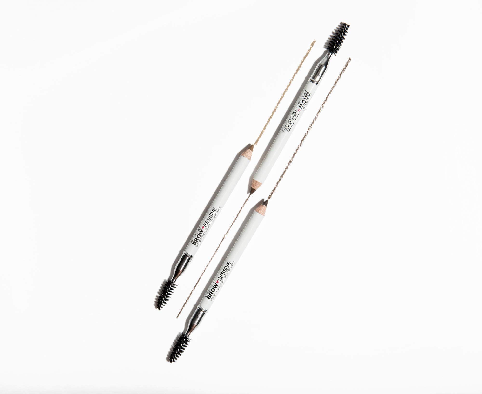 wet n wild Brow-Sessive Brow Pencil, Ultra-Precise Dual Ended Spoolie Brush for Perfect Buildable Blendable Shaping, Natural Lasting Shades for Every Brow, Cruelty-Free & Vegan- Medium Brown(Packaged)