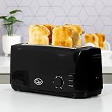 Quest 4 Slice Toaster Black - Extra Wide Slots, 6 Settings, Reheat view 2