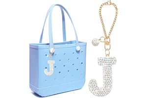 BOAJUNWU Bogg Bag Accessories,Bogg Bag Charms Keychain for Women Girls,Letter Charms for Beach Bitty Bogg Handbags Tote Bags