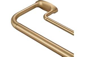 Mayrhyme Double Curtain Rods, Wrap Around Curtain Rod for Windows, Internal Splicing 1'' Front and 5/8'' Back Adjustable Curtain Rod with Aluminum Finials and Brackets (Warm Gold, 28-86")