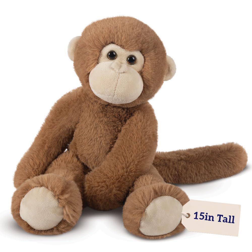 Vermont Teddy Bear Monkey Stuffed Animals - Monkey Plush, Brown 15"