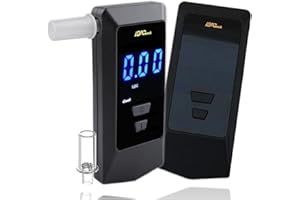 iBACheck Breathalyzer with Auto Flow detect and auto Cleaning Feature, 10 Memories and LED Display Visible at Night (Black 088+)
