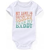 AIZFFZY Aunt is cooler than my dad Baby Clothes Boy Loves Me Auntie bestie Baby Girl Bodysuits