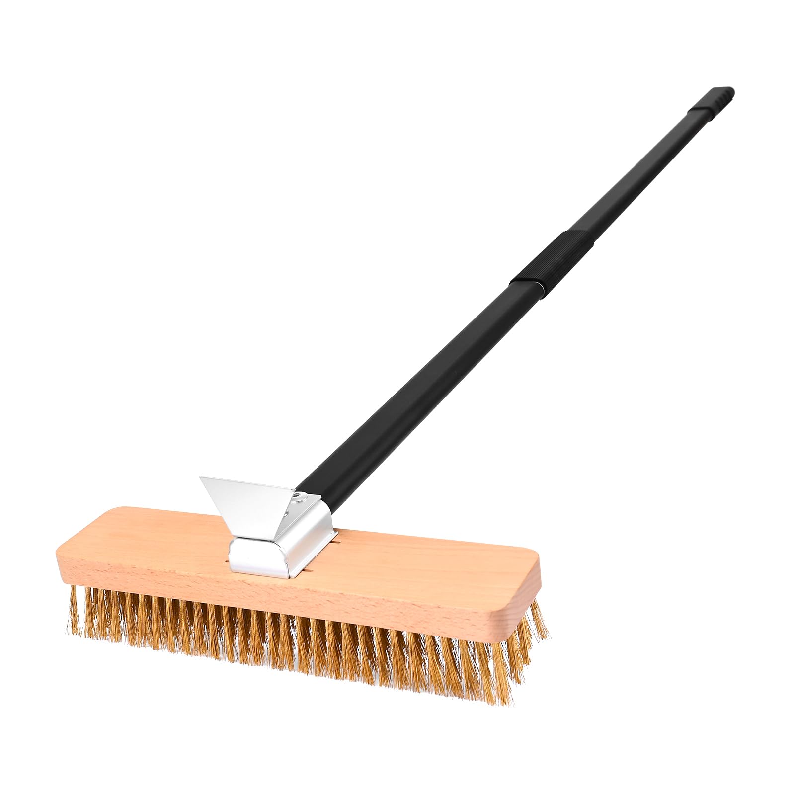 NUTUNI Large Pizza Oven Brush with Scraper, Brass Bristle Grill Brush Width 27cm with Long Handle 94cm or 134cm, Cleaning Tools Pizza Oven Accessories
