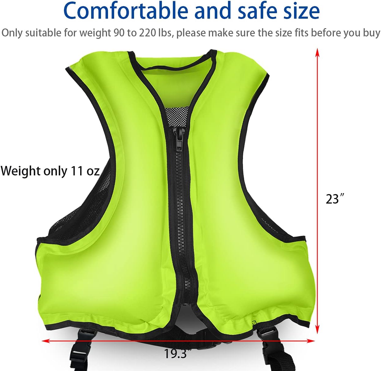 PQPB Inflatable Snorkel Vest for Adult Upgraded Air Valve Buoyancy Aid Swim Jackets with Leg Straps Green: Sports & Outdoors