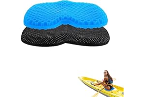 Kayak Seat Cushion, Anti Slip Gel U Shape Seats Pad with Cloth Cover, Waterproof Thicken Breathable Boat Cushions Accessories