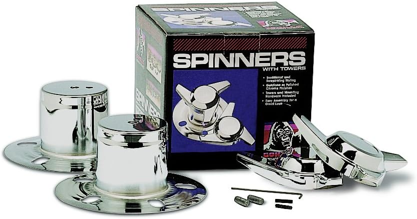 Gorilla Automotive 63515 Chrome 3 Bar Swept Wing Spinners with Towers - Pack of 4