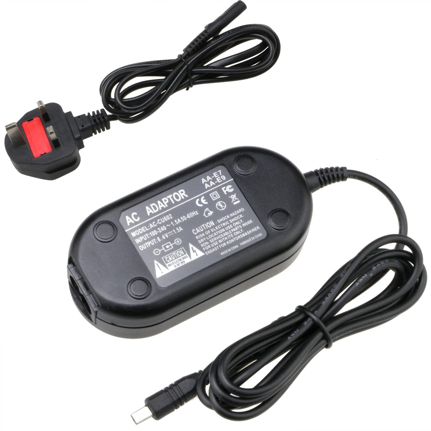Glorich AA-E9/E8/E7/E6A Replacement AC Power Adapter/Charger for Samsung Camcorders SMX-F34BN, SC-D86, SC-D118, SC-D200, SC-MX10, MX20, SC-HMX10, SMX-F30BN, F34BN, VP-D101, VP-DX105i and More