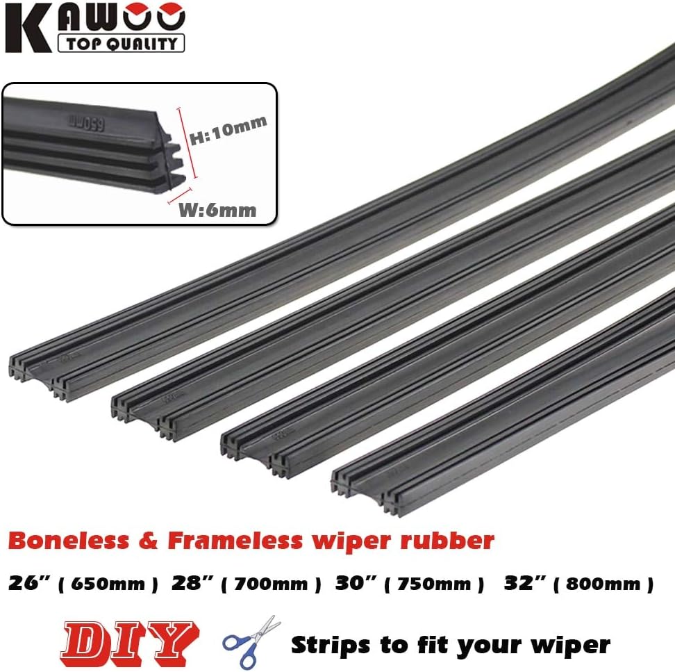 Wipers 2pcs Boneless Frameless Rubber Car Wiper Blade refill Strips Windscreen 6mm 26"28"30"32" Windshield car accessories - (Item Length: 2pcs 32 inch 800mm)