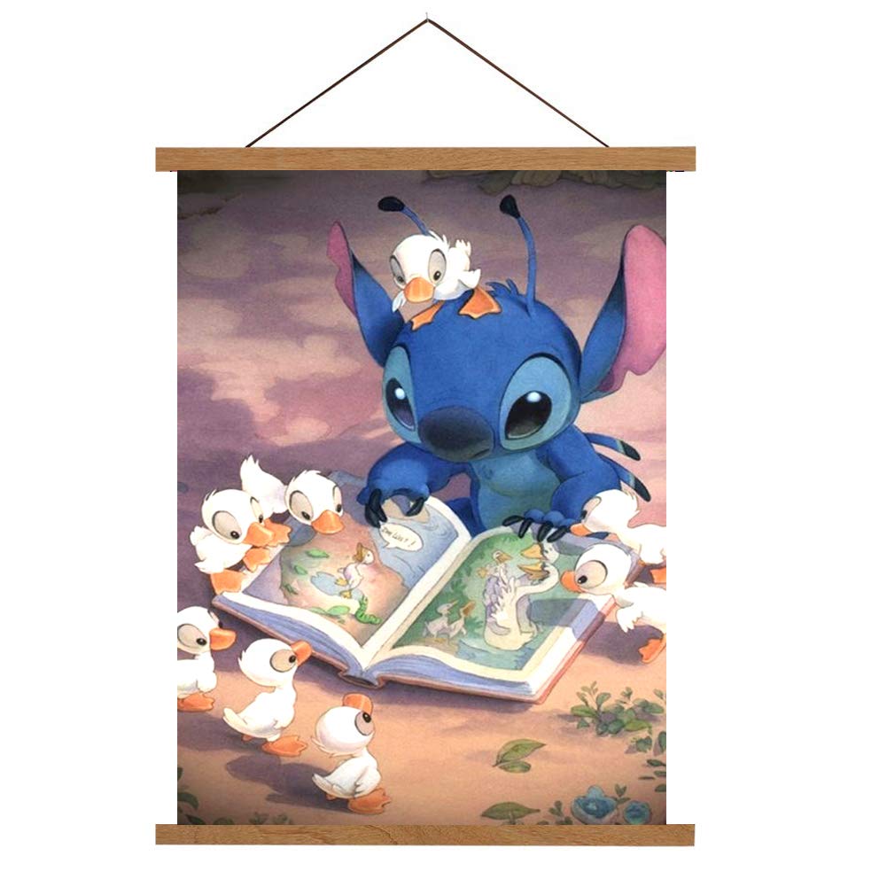 5D DIY Full Drill Diamond Painting Kit, Rhinestone Painting Kits for Adults and Children Embroidery Arts Craft Home Decor Cartoon Anime Series12 x 16 inch (Duck and Stitch, 30x40cm)