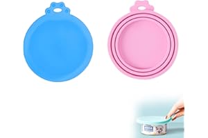 SHELDAMY 2 Pack Pet Food Can Lids, Keep Food Fresh Universal Silicone Can Covers Fit All Standard Size for Dog Cat Food Can Top