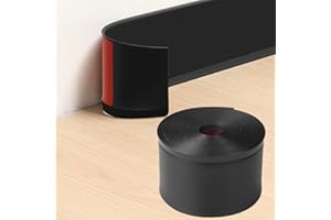 Lifronkit Flexible Baseboard Molding Trim, Self-Adhesive Design Vinyl Wall Base, Peel and Stick Rubber Wall Base Moulding Trim, 4inch(W) x 20feet(L), Black