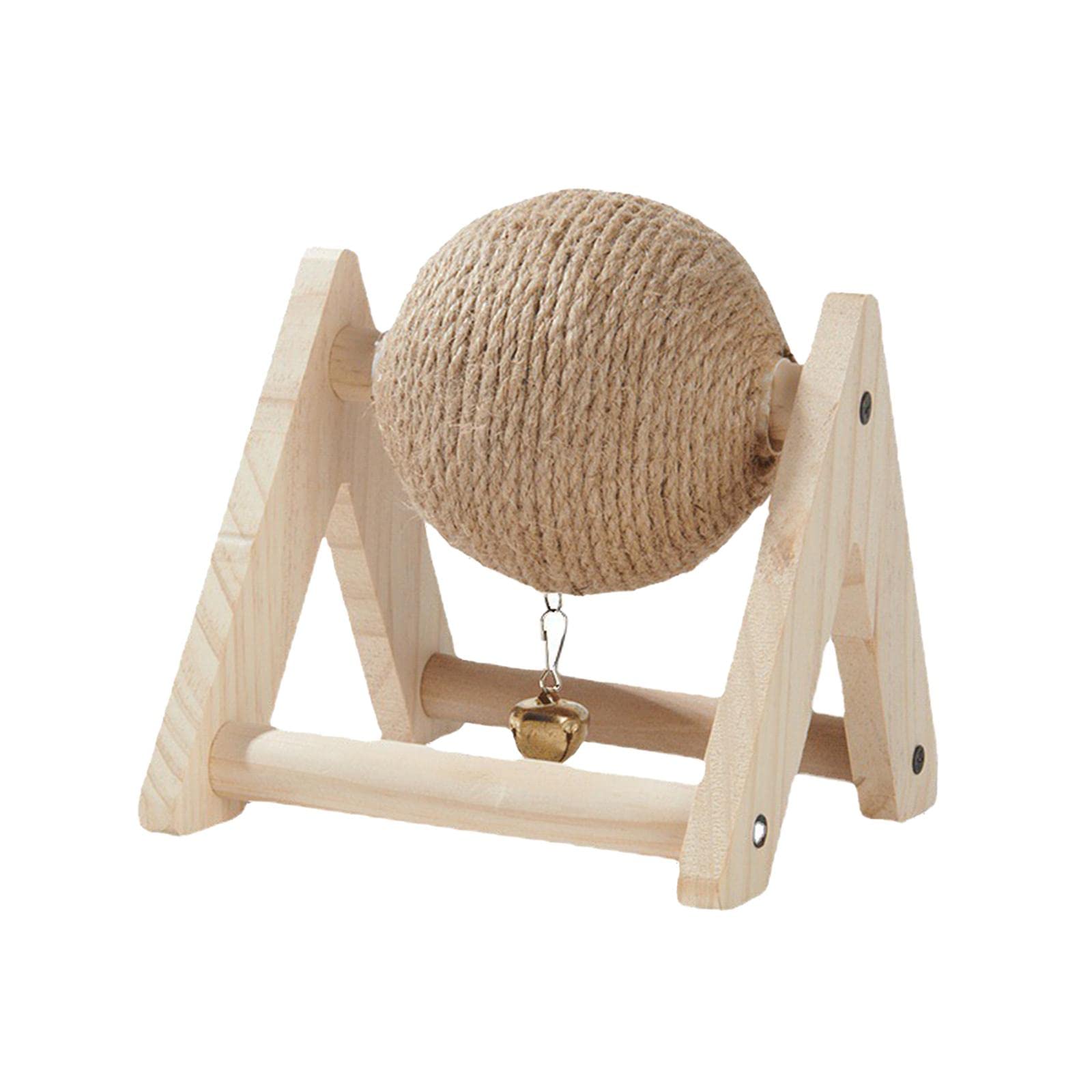 Baoblaze Rabbit Scratch Toy Ball Bunny Scratcher with Ball Lightweight with Bell Portable Rabbit Sisal Claw of Ball for Kitty Chinchilla Bunnies