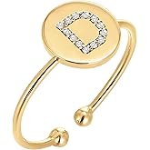 PAVOI 14K Gold Plated Initial Ring Stackable Rings for Women | Fashion Rings