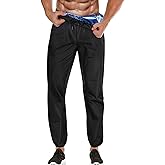 Sauna Shorts for Men Sweat Pants with Drawstring, Heat Trapping Sweat Shorts Sauna Suit for Men Workout Gym Exercise