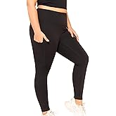 LALAGEN Plus Size Leggings for Women with Pockets-High Waisted 7/8 Leggings Tummy Control Workout Gym Yoga Pants