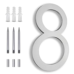 SONFILY 8 Inch Silver House Numbers For Address On