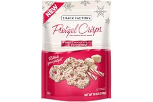Snack Factory Pretzel Crisps, White Chocolate Peppermint, 18 Ounce