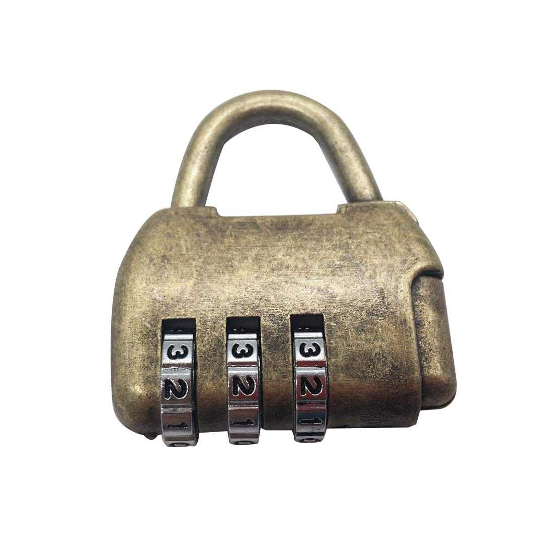 Digit Combination Padlock Antique Bronze Lock for Gym, School, Employee Locker, Fence, Hasp and Outdoor Storage (3 Digit Padlock)