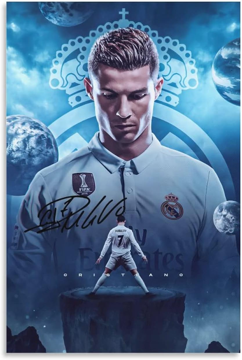 Wall Décor - Cristiano Ronaldo Poster 3 Wall Art Canvas Print Poster Home Bathroom Bedroom Office Living Room Decor Canvas Poster Unframe: 16x24inch(40x60cm)