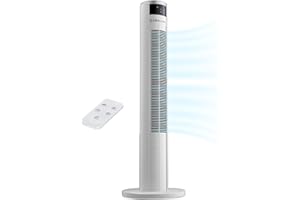 NEXAIR 36” Oscillating Tower Fan, 3 Speed Portable Fan Tower With Remote Control, Quiet Operating Floor Fan for Bedroom with 7.5 Hr Auto Off Timer, Modern Design Room Cooling Fan For Home & Office
