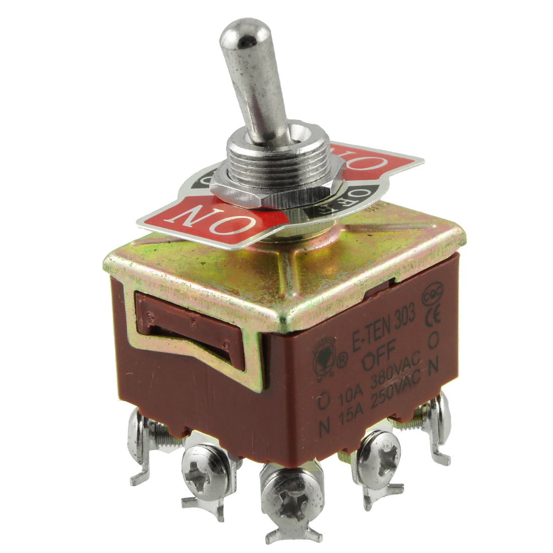 Sourcingmap 3PDT On/Off/On 3 Postion 9 Screw Terminals Toggle Switch AC 250V 15A