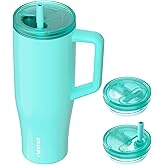KISSKIND 40 oz Lumispin Tumbler with Handle and Hidden Straw, 100% Leak Proof Water Cup with Handle, Insulated Water Bottle for Travel, Mom, Nurse, Teacher, Student, Frosted Mint