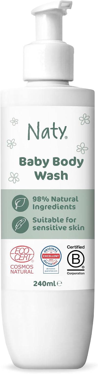 Naty Baby Body Wash 240ml Natural Origin Tear Free Fragrance Free SLS/SLES Free
