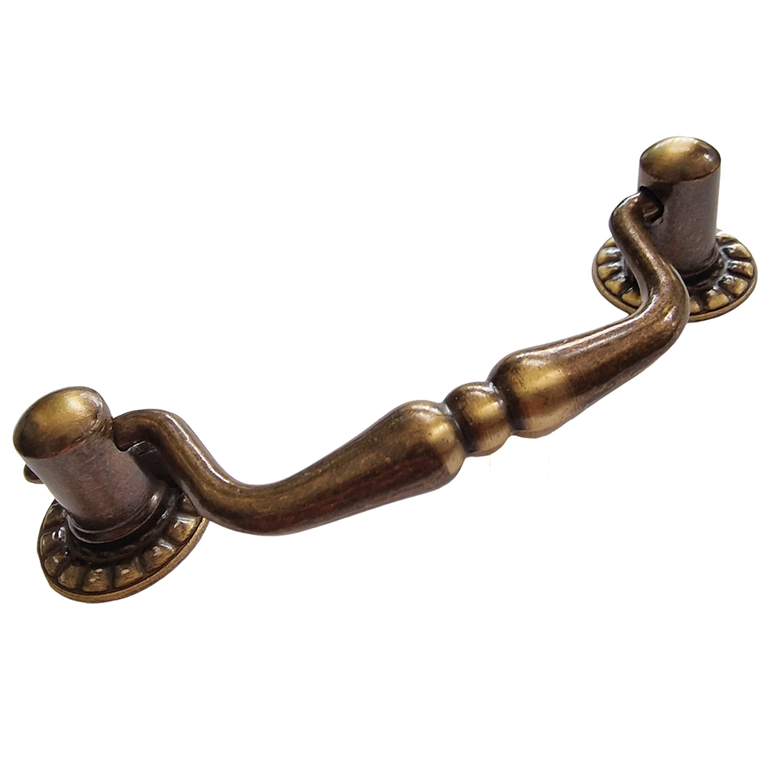 Universal Hardware Solid Vintage Cabinet Handles Drawer Drop Swan Neck Handles Old Brass 479