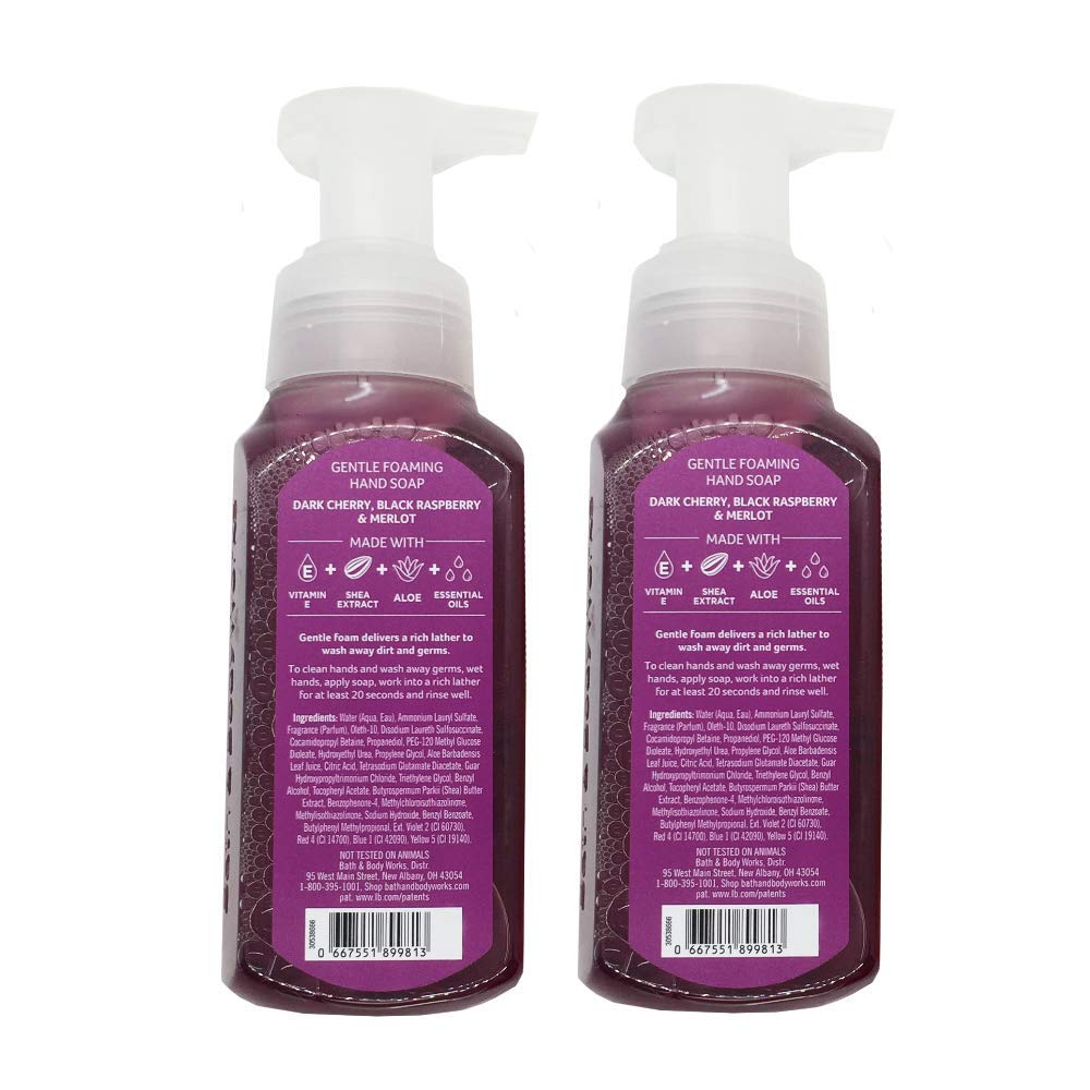 Bath and Body Works Gentle Foaming Hand Soap, Black Cherry Merlot 8.75 Ounce (2-Pack) : Beauty