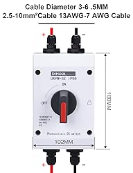 DIHOOL Solar Disconnect Switch,32 Amp DC1200V 4P