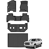 Binmotor-Floor Mats & Cargo Liner for Chevy Suburban 2015-2020/GMC Yukon XL 2015-2020 (with 2nd Row Bench Seat), 8 Passenger, All Weather Car Floor Mats Accessories for GMC Yukon XL