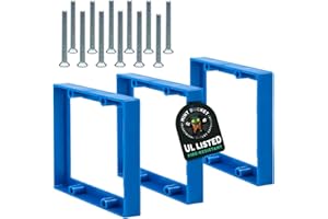 Mint Bucket Brands 1/2" Double Gang Receptacle Outlet Box Extender - UL Listed - Electrical Outlet Extender for Electrical Box and Electrical Outlet Switches (Blue) (Pack of 3)