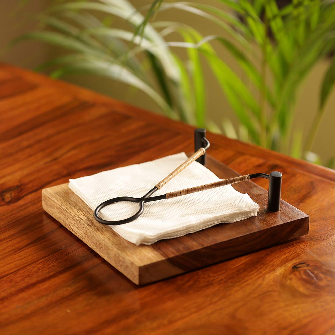 ExclusiveLane Cane Handwoven Napkin Holders for Dining Table in